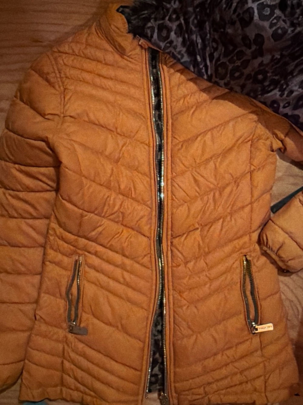 Women's Quilted Puffer Jacket in Mustard Yellow
